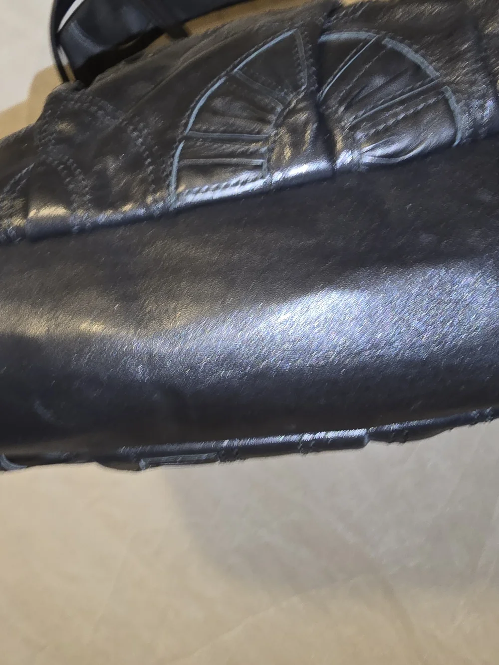 Coach Madison Embellished Op Art Maggie Black Leather Bag